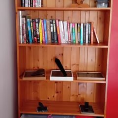solid pine shelving unit/bookcase