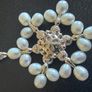silver necklace with natural pearls Image 6