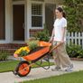 Load & 330 lbs Capacity, One Wheel Garden Dump Cart, Garden Wagon with Metal Handle & 16" Wide Track Wheels, Easy Loading Utility Yard Cart & Wagons for Lawn Farm Image 6