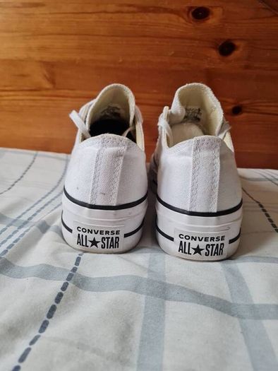 Converse chuck Taylor platform low Size 5 eu 37.5 white canvas in excellent condition