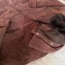 Genuine Leather Suede Jacket Size L In rich chocolate brown calour Vintage oversized Fit Unisex Image 3
