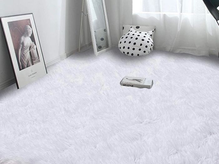Shaggy Ultra Soft Tie Dye Area Rug White Modern Luxury Rug Plush Fluffy Area Rug Shag Faux Fur Bedroom Rugs For Living Room Baby Crawling Rug 60x90Cm VARIOUS COLOURS AVAILABLE (FREE POSTAGE)