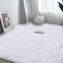 Shaggy Ultra Soft Tie Dye Area Rug White Modern Luxury Rug Plush Fluffy Area Rug Shag Faux Fur Bedroom Rugs For Living Room Baby Crawling Rug 60x90Cm VARIOUS COLOURS AVAILABLE (FREE POSTAGE) Image 3