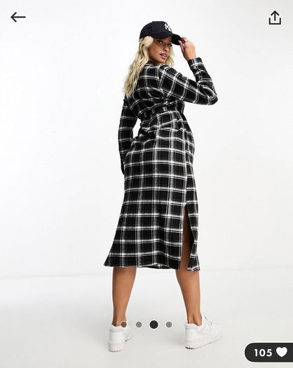 Mamalicious NEW checked dress maternity size M