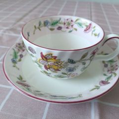 Vintage Minton 'Haddon Hall' Bone China Tea Cup & Saucer Set