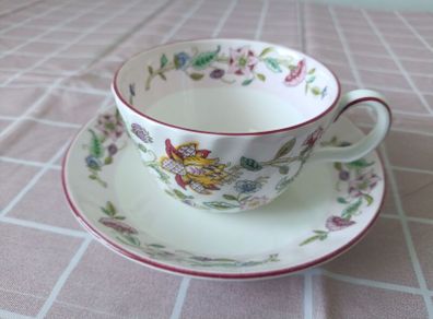 Vintage Minton 'Haddon Hall' Bone China Tea Cup & Saucer Set