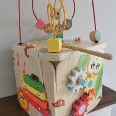 wooden activity cube