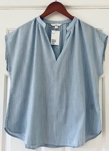 BNWT Blue/White Striped Blouse by H&M
