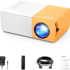 Mini Projector, Vamvo YG300 Pro Portable Projector Full HD 1080p Supported, Phone Projector Compatible with Smartphone/Tablet/Laptop/ PS3/ PS4/ TV Stick for Home Theatre