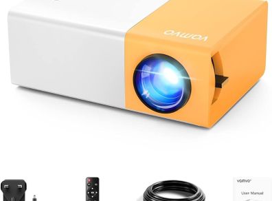 Mini Projector, Vamvo YG300 Pro Portable Projector Full HD 1080p Supported, Phone Projector Compatible with Smartphone/Tablet/Laptop/ PS3/ PS4/ TV Stick for Home Theatre
