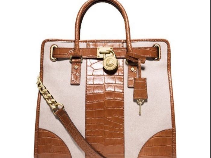 Michael Kors Hamilton Large Crocs Leather Tote Bag