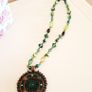 Beaded Necklace with Round Pendant Image 3