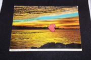 Ireland Postcard : Sunset on Dun Laoghaire and Sandycove, Co. Dublin - 1970s