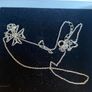 Weblike ornamental Silver cross like pendant on 925 chain Image 4