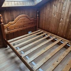 Solid pine double bed frame