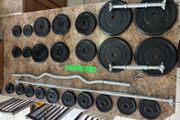 Gym Metal Weights + Bars Bundle Cheap!