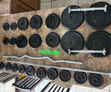 Gym Metal Weights + Bars Bundle Cheap!