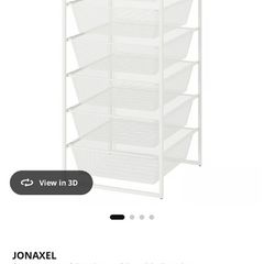 1 IKEA Jonaxel storage basket unit 6 baskets with top shelf