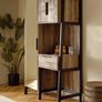 Dark Natural Bronx Mirrored Wardrobe with Dressing Table Image 2