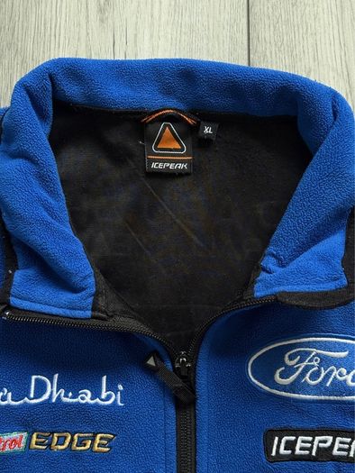 Vintage Ford WRC Rally Fleece Jacket XL Icepeak Abu Dhabi Teamwear Racing