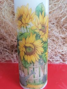 XL Summer autumn birthday Yellow Sunflowers Decorative gift pillar candle summer home decoration
