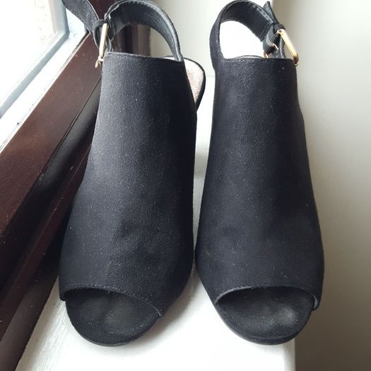Black Suede Mule Real Leather Upper.