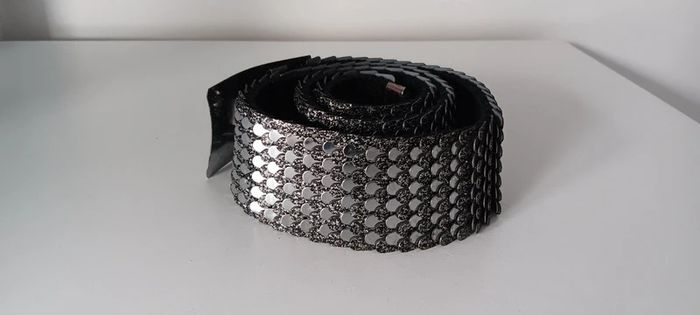 Silver Belt with Rose Buckle Clip