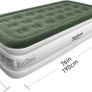 Single Inflatable Mattress, Single Air Bed for Home with Built-in Electric Pump, Blow Up Mattress in 3 Mins Self-Inflation/Deflation, Flocked Surface Guest Airbed for Portable Guest Bet Image 2