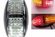 Clear Amber Yellow Red Truck Van Trailer Side Marker Clearance Light Oval Chrome 4 LED 12v 24v