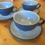 Denby blue jetty    3 cups and saucers Image 2
