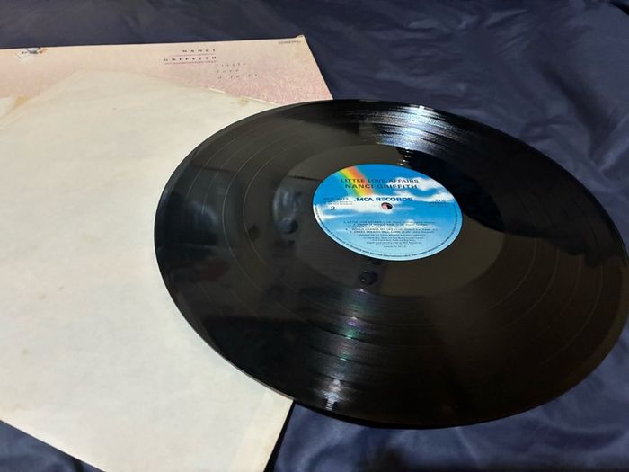 A Nanci Griffith record collection.