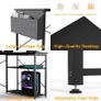 L Shaped Gaming Desk 100x70 cm Computer with Storage Bag Office Small Writing Table Large Reversible Shelves Workstation for Study Play Work Home Black Image 4