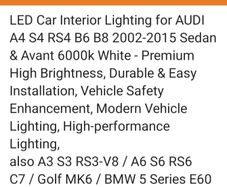 LED Car Interior Lighting upgrade light kits