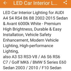 LED Car Interior Lighting upgrade light kits