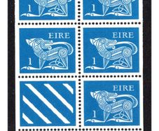 1975 Ireland Gerl Definitive 1p Definitive Booklet Pane. (Hibernian HP18) Mint Never Hinged (MNH)