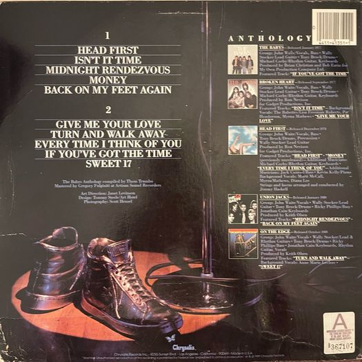 The Babys. Anthology. Original 1981 release in vg condition