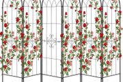 6 Packs Garden Flower Rose Trellises with Powder-Coated Finish &amp; Convenient Locking Design 180 x 52.5 cm
