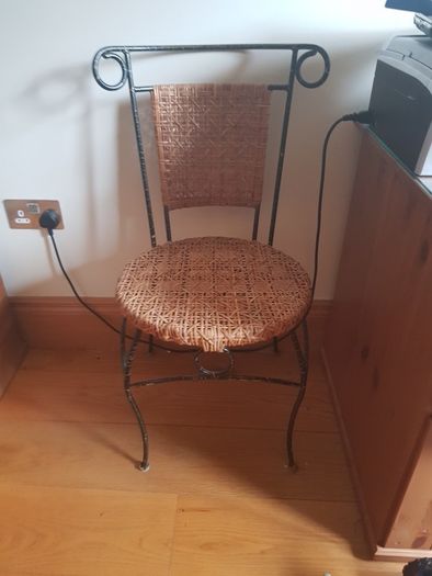 Stunning Design Show Piece Wrought Iron and Rattan Chair