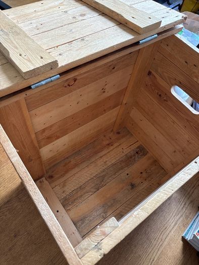 Big wooden storage box made of palets