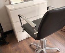 Black Leather hairdressers chair