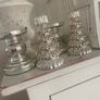 ShabbyChic Set of 2 Crackled Glass Candle Holders and Also Laura Ashley Mirror Bases for sale too 2e each Image 9