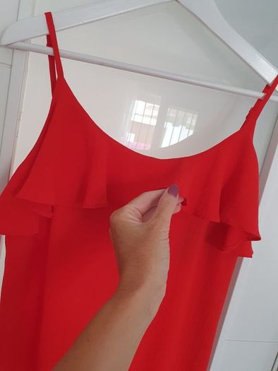 PRIMARK red frill slip dress Sz 14 - Bnwt Rrp 16