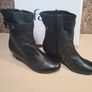 Womens Faith Subtle Ah Ankle Boots Black Leather Zip Up Wedge Heel Size Uk 6 Eu 39 Brand New With Box Image 2