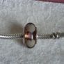 Pandora violet/purple murano glass charm with grey/Wlwhite hearts very good condition Image 7