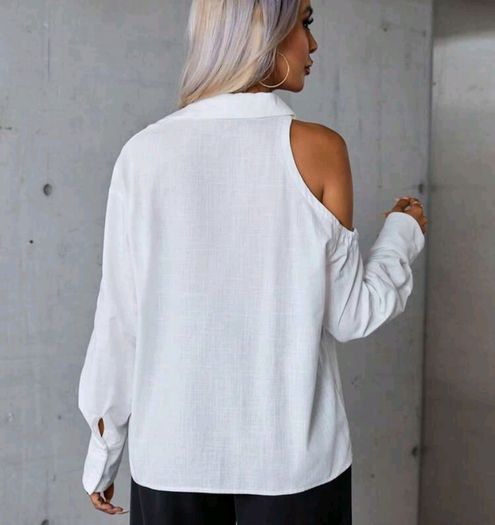 One arm open shoulder cotton shirt size uni fits 10/12