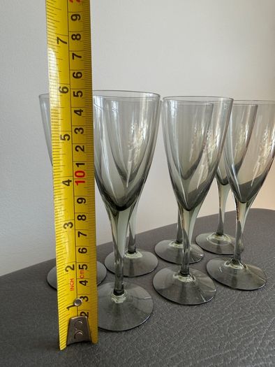 Rare Vintage 1960's Set of 6 Orrefors MIRABEL Smoke glasses.