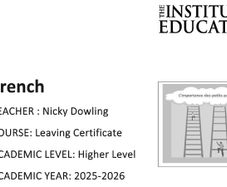 Institute of education h1 French notes