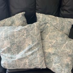 4 x white and duck egg blue cushions perfect condition