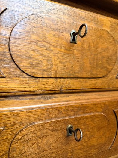 Early 20th Century French Solid Oak Chest of Drawers