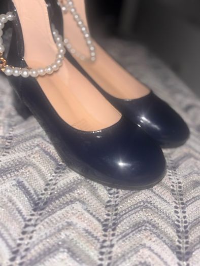 Brand new navy girls shoe with heel size 11 & size 13